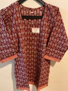 Vintage Print Tunic Top