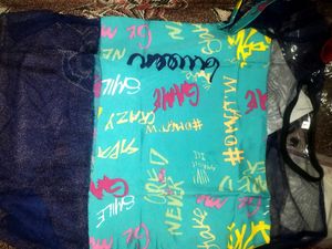 Teal Graffiti Mesh Top