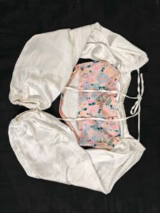 Floral Crop Top with Balloon Sleeves