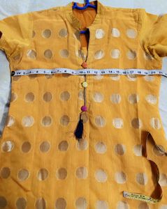 XL Kurta Pant dupatta Set In Golden Mustard Colour