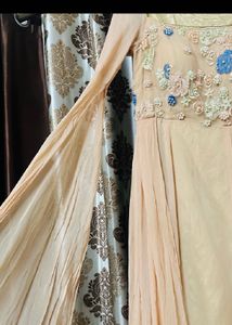 Elegant Peach Embellished Gown
