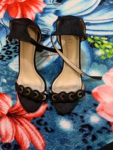 Ajio heels - Black With Embellishments