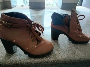 Brown Heeled Ankle Boots
