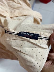 Tom Trends Orange Small Print Shirt XL Size