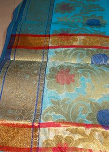 Blue Banarasi Style Saree