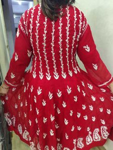 Lucknowi Pattern Embroidered Anarkali Kurta