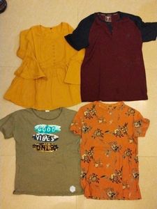 Girl Printed Hosiery Tops Pack Of 4