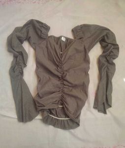 Gray Long Sleeve Top