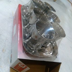 Stainless Steel Glass N Tray Set