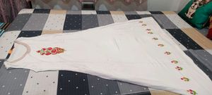 branded new long white dress with shrug unused