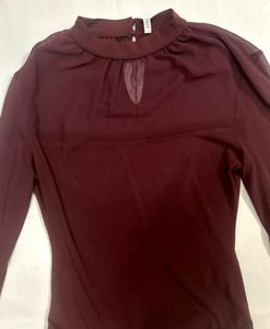 Burgundy Long Sleeve Bodysuit