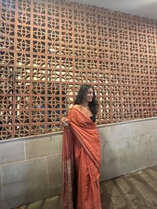 Elegant Orange Silk Saree