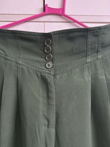 Elegant Olive Green Wide Leg Pants