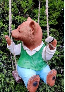 Polyresin Animal Figurin on Swing Statue