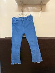 Frayed Hem Flare Jeans