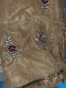 Elegant Embroidered Saree Fabric