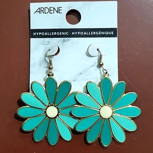 Green Floral Earrings