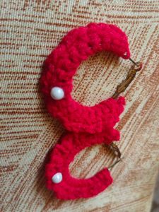 Red Crochet Hoop Earrings