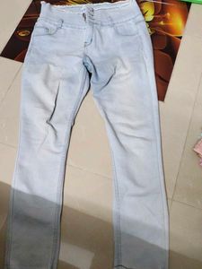 High-Waisted Light Wash Jeans