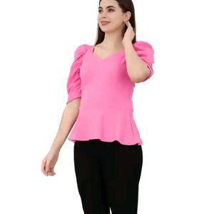 🛍️ Pink Peplum Top ⭐⭐⭐⭐⭐