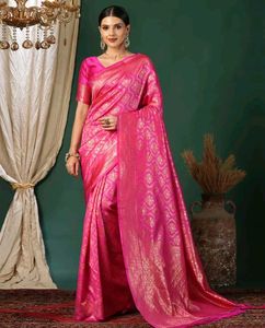 Premium Pink Silk Saree