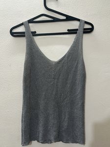 COMBO-Blue And Grey Knit Tank Top