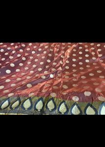 Burgundy Polka Dot Saree
