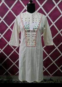 White Embellished Kurti