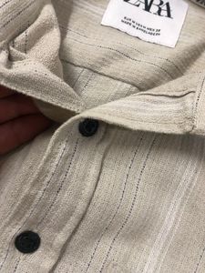 Zara Striped Button-Down Shirt Size Medium