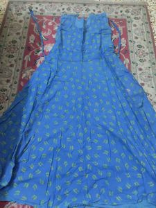 Blue Floral Print Dress