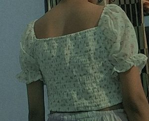 Floral Smocked Padded Crop Top