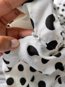 White And Black Polka Dots Playsuit