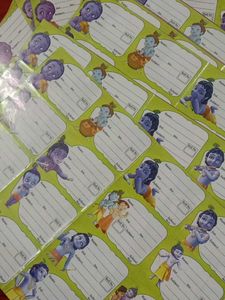 Krishna Themed School Labels (Pack Of 15 Sheets)