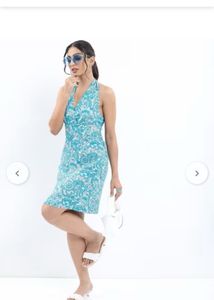 Blue Floral Halter Top