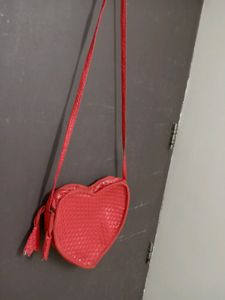 Red Heart Shaped Sling Bag