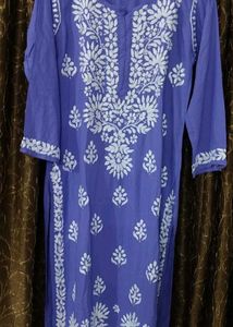 Lucknowi handwork Floral chicken kari Kurta