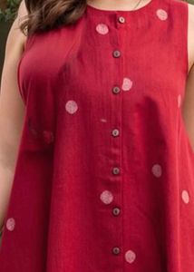 Red Polka Dot Kurta Set