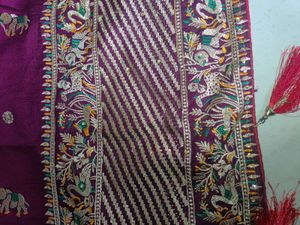 Purple Embroidered Saree