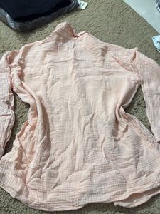 Peach Button-Down Top