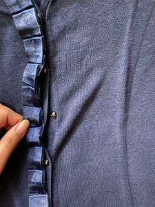 UCB Dark Blue Light Sweater With Stone Buttons
