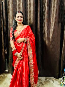 Red Embroidered Saree