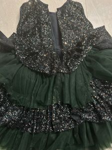 Emerald Green Sparkle Dress For 2 Years Old