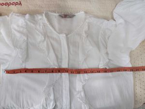 Ruffled White Button down Blouse