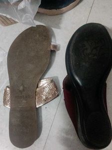 Rose Gold And Maroon Flats