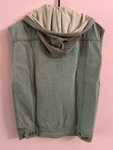 Denim Hoodie Vest | Size L