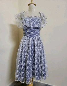Lace Overlay Midi Dress