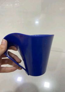 2 Blue Cups with Unique Handles