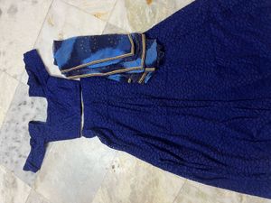 Blue Net Lehenga