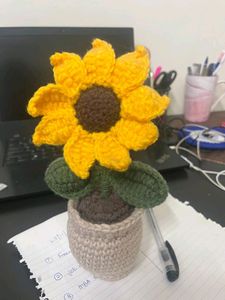 Crochet Sunflower in Pot