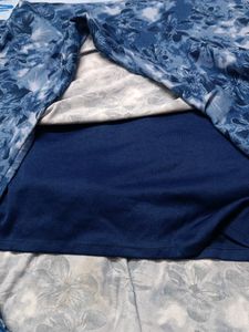 Navy Blue Printed Dress